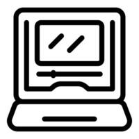 Laptop showing editing software interface with editing panel and timeline vector