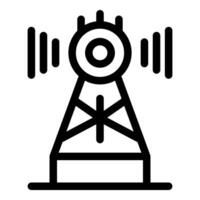 Radio tower transmitting signal icon outline style vector