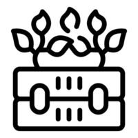 Green data storage icon representing eco friendly hosting service vector