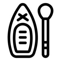 Kayak with paddle icon representing water sports and recreation vector