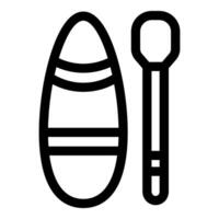 Surfboard and paddle for stand up paddling on water vector