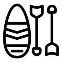 Stand up paddle board sup board with oar icon vector