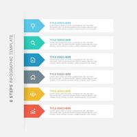 Modern Business Infographic Design Template with 6 Bar of Options vector