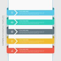 Modern Business Infographic Design Template with 5 Bar of Options vector