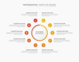 Circle Round Business Infographic Template Design with 10 Options vector