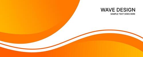 Abstract wavy background with smooth orange gradient curve for business banner. vector