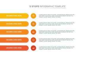 Modern Infographic Design Template with Five Options vector