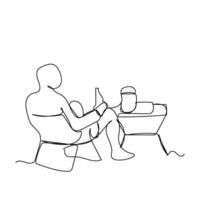Sketch outline concept minimal travel camp picnic backpack drawing continuous line art. Camping hiking adventure concept hand drawn with white ioslated background. Abstract,illustration. vector