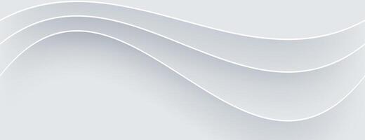 white layer wave background with realistic style vector