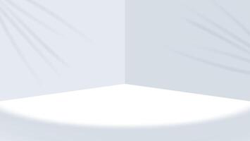 3d white product display studio with shadow overlay vector