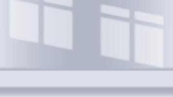 3d white grey product display studio with window shadow overlay vector