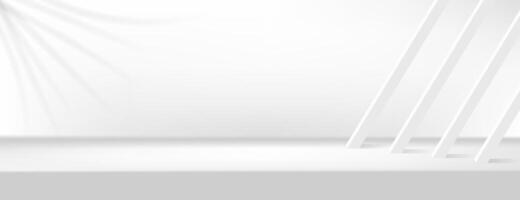 3d white product display background with shadow leaf vector