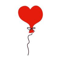 Balloon in the shape of a heart. illustration with white isolated background. vector