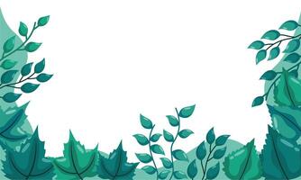 nature background with tropical leaf border vector