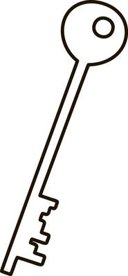 Doodle key icon Hand drawn art