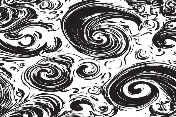 Distressed Black and White Grunge Overlay with Rough Texture Gritty Black Monochrome Texture Overlay on White Background
