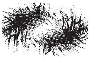 Gritty and Rough Black Grunge Texture Overlay on White Background vector