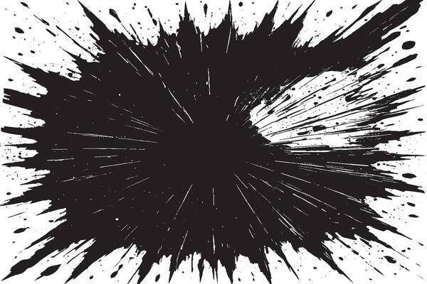 Black Monochrome Grunge Overlay with Distressed Gritty Texture