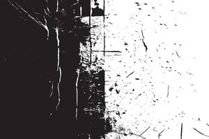 Distressed Black and White Grunge Overlay with Rough Texture Gritty Black Monochrome Texture Overlay on White Background vector