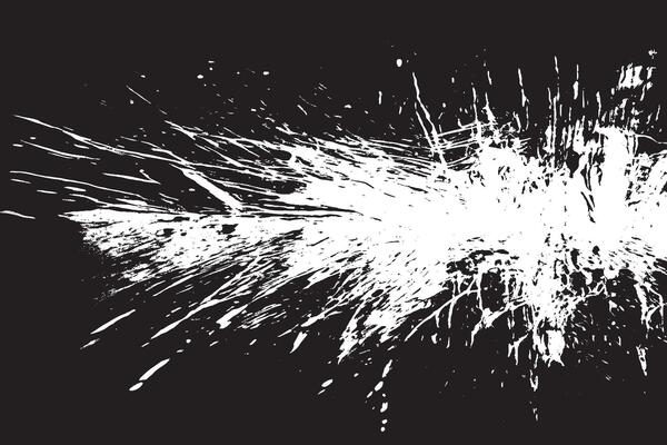 Distressed Black Monochrome Texture with Gritty Grunge Effect on White Background