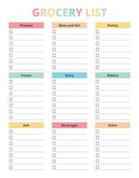 Grocery list with colourful design vector