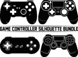 Game controller silhouette bundle, Keypad, gamepad, controller, input device. Console gaming, games, entertaiment, arcade. Retro Gaming controller, silhouette gamepad, game controller. vector