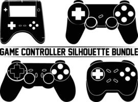 Game controller silhouette bundle, Keypad, gamepad, controller, input device. Console gaming, games, entertaiment, arcade. Retro Gaming controller, silhouette gamepad, game controller. vector