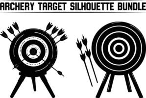 Archery Target silhouette bundle, Set round target for target shooting competition. Target line icon set. objective ambition goal icon. Concept achieving the goal in business. vector