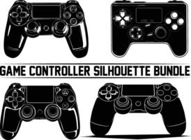 Game controller silhouette bundle, Keypad, gamepad, controller, input device. Console gaming, games, entertaiment, arcade. Retro Gaming controller, silhouette gamepad, game controller. vector