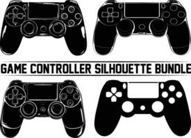 Game controller silhouette bundle, Keypad, gamepad, controller, input device. Console gaming, games, entertaiment, arcade. Retro Gaming controller, silhouette gamepad, game controller. vector