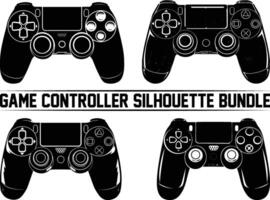 Game controller silhouette bundle, Keypad, gamepad, controller, input device. Console gaming, games, entertaiment, arcade. Retro Gaming controller, silhouette gamepad, game controller. vector