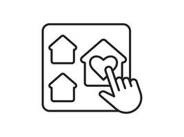 Icon a house representation, isolated against a clean background. This simple symbol evokes a sense of warmth and security, embodying the concept of home. vector