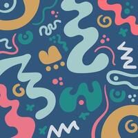 Hand drawn flat abstract shapes background vector