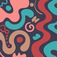 Hand drawn flat abstract shapes background vector