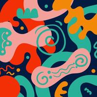 Hand drawn flat abstract shapes background vector