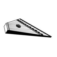 Gusli is an East Slavic multi-stringed plucked instrument. illustration. All objects are hand-drawn in black in . Suitable for printing on invitations, posters, postcards vector