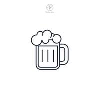 beer mug with frothy beer Icon symbol illustration isolated on white background vector