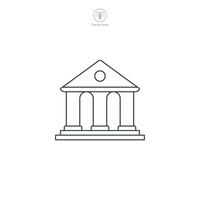 Courthouse building Icon symbol illustration isolated on white background vector