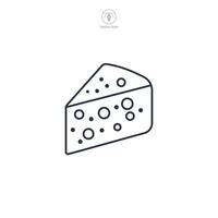 wedge of cheese with holes Icon symbol illustration isolated on white background vector