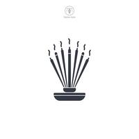 Incense Stick Icon symbol illustration isolated on white background vector