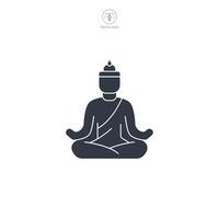 Lotus Pose Icon symbol illustration isolated on white background vector