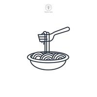 plate of spaghetti Icon symbol illustration isolated on white background vector
