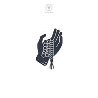 Mala Beads Icon symbol illustration isolated on white background vector