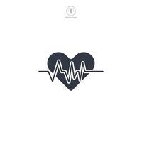 Heart Beat Icon symbol illustration isolated on white background vector