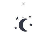 Moon Stars Icon symbol illustration isolated on white background vector