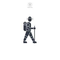 Hiker Icon symbol illustration isolated on white background vector