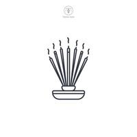 Incense Stick Icon symbol illustration isolated on white background vector
