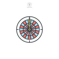 Target Dartboard Icon symbol illustration isolated on white background vector