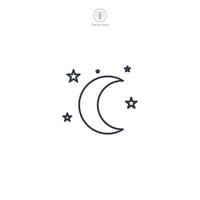 Moon Stars Icon symbol illustration isolated on white background vector