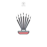 Incense Stick Icon symbol illustration isolated on white background vector